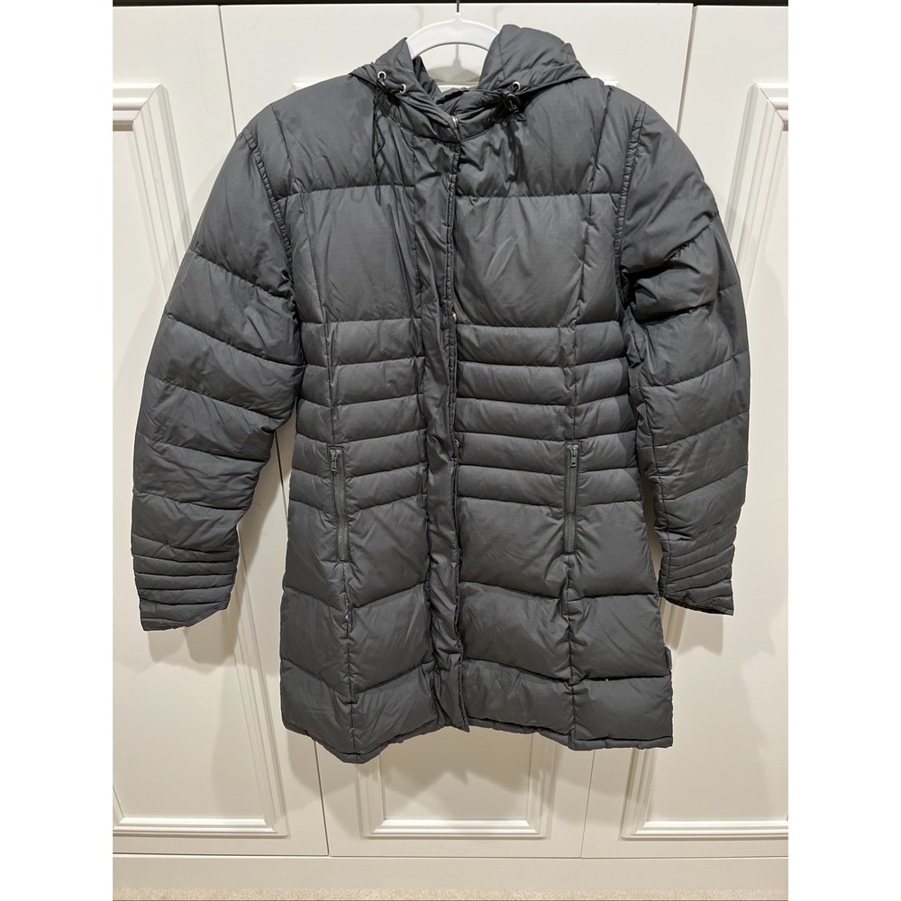 I Spiewak Sons Puffer Coat Gray Goose Down Parka Jacket Full Zip Hooded Winter